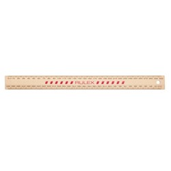 Rulex Wooden Ruler 30cm Double Sided Drilled